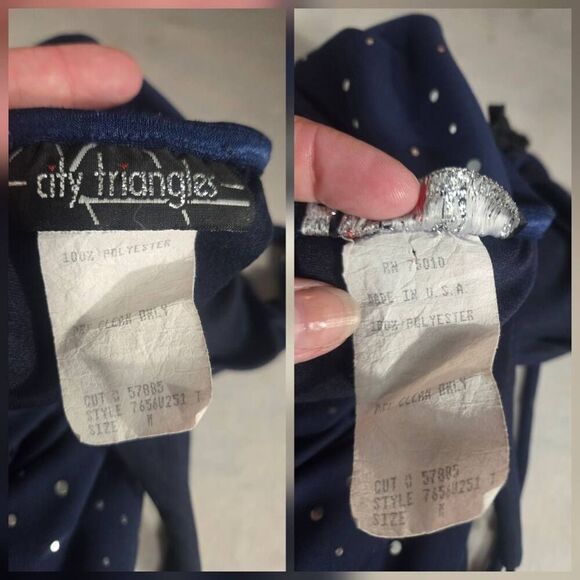 VTG City Triangles Glitter Fairy Grunge Whimsigoth Dress Sz. M(jr - Picture 5 of 6